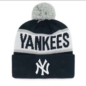 MLB Yankees Navy and Gray Beanie